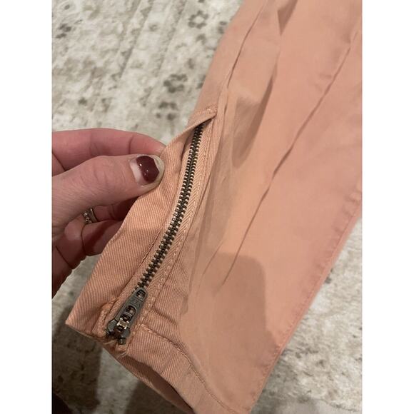 NWT $228 Joie Maxine Park Skinny Pink Denim Jeans Ankle Zip Cotton Blend 18W - Picture 12 of 14